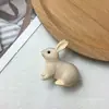 Simulação animal cinza laranja coelho Micro paisagem acessórios DIY brincos brincos acessórios acessórios material atacado