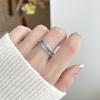 Anel de dedo indicador aberto com letra de zircônio colorido de prata esterlina S925, design de nicho exclusivo feminino, leve, luxuoso, de alta qualidade, anel de dedo indicador com sentido