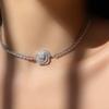 Camellia Diseño Nicho Elegante Dama Recorte Rosa Collar Aretes Anillo Abierto Pulsera Diamante Completo para Mujer