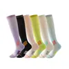 Meias Compressivas Profissionais para Panturrilha Esportiva Feminina, Yoga, Fitness, Corrida, Pular Corda, Meias de Compressão, Antiderrapantes, Absorventes de Suor, Respiráveis, Longas