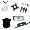 Mercancía de Anime en Stock Máscara de Kakashi Kunai Shuriken de Naruto Set de Protector de Frente de Konoha de Naruto