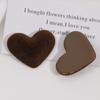 Pendientes de horquilla con parche de resina con forma de corazón de melocotón que combinan con todo, de otoño e invierno, accesorios de joyería DIY al por mayor