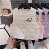 Nuevos Chalecos de Otoño e Invierno para Niños y Niñas Chalecos de Dibujos Animados de Panda y Molino de Viento para Niños Pequeños y Medianos Chalecos Térmicos Versátiles
