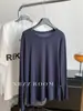 Camiseta de Manga Larga de Color Sólido Lyocell Primavera/Verano 2026 para Mujer, Camiseta Básica Versátil Casual de Color Sólido con Protección Solar 2805