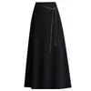 Saia evasê moderna, simples e casual para mulheres, novidade outono e inverno 2026, cintura alta, elegante, modeladora, cor sólida, comprimento médio