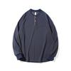 Brushka Básico Tendencia Retro Americano Cuello Henry Sudadera Pullover Camisa Base Holgada para Hombre 3098