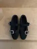 Zapatos planos de estilo francés para mujer, con forro de forro polar y adornos de pedrería gris, colección de invierno 2025, zapatos Mary Jane cálidos y mullidos