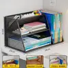 Organizador de arquivos para escritório, porta-canetas de mesa, caixa de armazenamento, estante