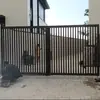 Fábrica de Origem de Foshan Portão Simples de Liga de Alumínio Pátio de Villa Porta Deslizante Elétrica Portão Duplo Feito Sob Medida