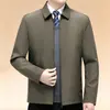 Jaqueta Masculina Jaqueta Masculina para Meia-Idade Casual de Negócios Casaco com Lapela Estação Primavera e Outono Roupa de Pai Jaqueta Versátil com Lapela Top