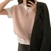 Chaleco de punto con cuello en V para mujer, nuevo estilo otoño/invierno, corte holgado y relajado, perfecto para superponer, se puede usar como prenda exterior o como suéter de capa base