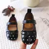Otoño 2026 Nuevos Zapatos de Cuero para Niñas Zapatos Mary Jane Zapatos Bajos Zapatos Planos para Niñas Pequeñas Zapatos de Princesa Infantiles de Puntos