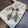 Pendientes de Rama Calados de Circonita Estilo Transfronterizo, Pendientes de Moda Exagerados Europeos y Americanos, Pendientes de Lujo Ligero de Gama Alta de Nicho para Mujer