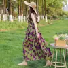 Novo Modelo 2026: Lindo Vestido de Praia da Ilha de Sanya, Vestido Regata sem Mangas, Vestido de Algodão e Seda Estilo Férias, Efeito Emagrecedor