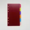 Páginas Divisórias Coloridas Capa de Caderno Classificador A6, Páginas Divisórias de Recarga para Binder Índice