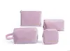 Bolsa de cosméticos de flanela bolsa de maquiagem de flanela de mão bolsa de batom portátil bolsa de armazenamento de artigos de higiene pessoal para viagem conjunto