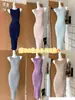 Vestido Regata Tricotado Sem Mangas Altamente Estiloso, Saia Bodycon, Estilo Senhora Madura, Body Fit, Vestido Interior para Mulheres
