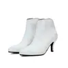 Botines de Punta Baja para Mujer en Tallas 34-48, Botas de Cuero de Tacón Fino para Otoño e Invierno, Zapatos de Tacón Alto con Cremallera Trasera para Mujer, Botines Estilo Europeo y Americano