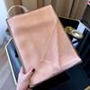 Cachecol de Seda Imitada com Letra H Nova 2025 Xale Simples da Moda que Combina com Tudo Cachecol de Algodão Tencel Cachecol para Comércio Exterior