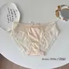 Novas calcinhas de cetim sexy com laço grande estilo francês para mulheres, finas de verão, rede para garotas de desejo puro, cintura média de renda