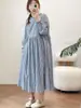 Coleção Outono 2026: Vestido Midi de Manga Longa Liso Colorido Soltinho Estilo Japonês para Mulheres Atacado