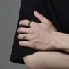 Anillo de bestia dorada de moda de estilo étnico retro para hombre, diseño de nicho artesanal en plata tailandesa desgastada, anillo abierto de moda