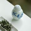 Latas de té de bambú pintadas a mano en azul y blanco de porcelana blanca Mi Yan, recipientes pequeños para almacenar té para el hogar, latas selladas portátiles de tamaño pequeño de estilo japonés
