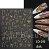 Belleza Total Transfronterizo Nuevas Pegatinas para Uñas Ins Línea Láser Dorada y Plateada Moño Corazón Pegatinas para Uñas