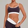 Top de Yoga Patchwork Color Blocking Transfronteiriço de Alta Qualidade com Costas em U para Esportes, Corrida, Fitness, Roupa Íntima de Yoga 6211