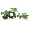 Plantas Verdes Decorativas para Répteis e Anfíbios, Plantas de Paisagismo para Terrário, Tronco Flutuante Plástico para Aquário, Conjunto de Ornamentos de Grama e Folhas