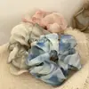 Goma para el pelo scrunchie degradada tie-dye de alta gama estilo coreano, nueva y elegante goma para coleta, accesorio para el pelo para mujer