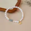 Pulsera de perlas naturales de temperamento de marea nacional pulsera de jade de agua azul personalidad de nicho joyería de alta gama de moda venta al por mayor