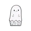 Venta Caliente Transfronteriza Divertida Linda Serie de Fantasmas Blancos Insignia de Metal Traje Combinación Broche de Halloween Pequeño Regalo