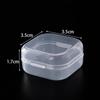 Caixa de proteção auricular antirruído quadrada de 3,5 cm, transparente, PP, caixa de plástico, embalagem com tampa, joias, brincos, armazenamento de equipamentos de pesca