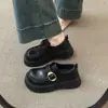 Mocassins de sola grossa estilo college para mulheres 2026 outono nova chegada sola macia confortável versátil para o dia a dia trabalho sapatos de couro pequenos britânicos
