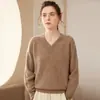 Novo Suéter de Tricô de Caxemira Outono/Inverno para Mulheres, Manga Longa, Solto, Estilo Suave, Pulôver Simples Clássico Versátil