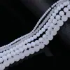 Contas Redondas de Vidro Imitando Jade Branco Ágata Soltas Acessórios para Pulseira Semi-Acabada DIY Contas Redondas 4-14mm Cristal Atacado
