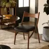 Silla individual de cojín suave retro creativa, silla de ocio de madera maciza para apartamentos pequeños, silla de comedor para el hogar con respaldo, silla de estudio y tocador