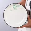 Platos de 7/8 pulgadas, 10 Piezas, Plato para Servir para Uso Doméstico, Nuevo Estilo 2025, Plato de Cena de Cerámica, Plato para Cocinar Atractivo, Plato Hondo