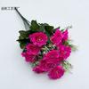O buquê de flores artificiais 12 cabeça de lótus rosa decoração para casa flores falsas arranjo de flores paisagem interior vaso de flores de comércio exterior atacado