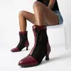 Zapatos de tacón grueso de comercio exterior, sandalias de mujer de verano, color liso, cremallera trasera, suela de goma, sandalias de mujer transfronterizas, zapatos de mujer de tacón alto talla grande