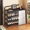 Zapatero plegable para entrada de casa, multicapa, sin necesidad de instalación, zapatero simple, estante para zapatos ahorrador de espacio para sala de estar