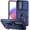 Adequado para Capa de Celular Militar com Janela Deslizante Samsung A57 A77 Cobertura Total A17 Suporte de Anel A07 Suporte A56 Capa Protetora A36