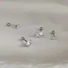 Perforación de Oreja de Plata de Ley 925 Clavo de Hueso de Oreja de Rosca de Alta Gama Diseño de Nicho Exquisitos Pendientes de Zirconia para Dormir