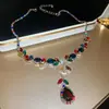 Estilo Palácio Francês Brincos Flor de Zircônia Conjunto de Joias Corrente de Clavícula de Luxo Leve Joias da Moda para Mulheres