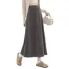 Falda de Maternidad Estilo Otoño/Invierno para Embarazo Medio a Tardío Casual Versátil Estilo Maillard Falda Midi Ajustable Talla Extra Falda de Maternidad