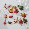 Novedad transfronteriza de gran venta Arte de hierro retro americano Adornos navideños envejecidos: ángel, muñeco de nieve y adornos de árbol de Navidad con formas únicas