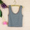 Chaleco Crop Top para Mujer, Otoño, Forma de U, Cintura Alta, Deportivo, Ajustado, Camiseta Interior de Algodón, Venta al por Mayor de Fábrica