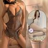 Lingerie Transparente Provocante Uniforme Sexy Erótico Pijama Sem Tirar Alça de Rede Strap-On Lingerie Feminina Puro Desejo Europeia e Americana Plus Size
