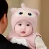 Chapéus Infantis Estilo Coreano Bebê Mesmo Estilo Série Bege Outono e Inverno À Prova de Vento Proteção para Orelhas Quentes Chapéus de Tricô para Meninos e Meninas